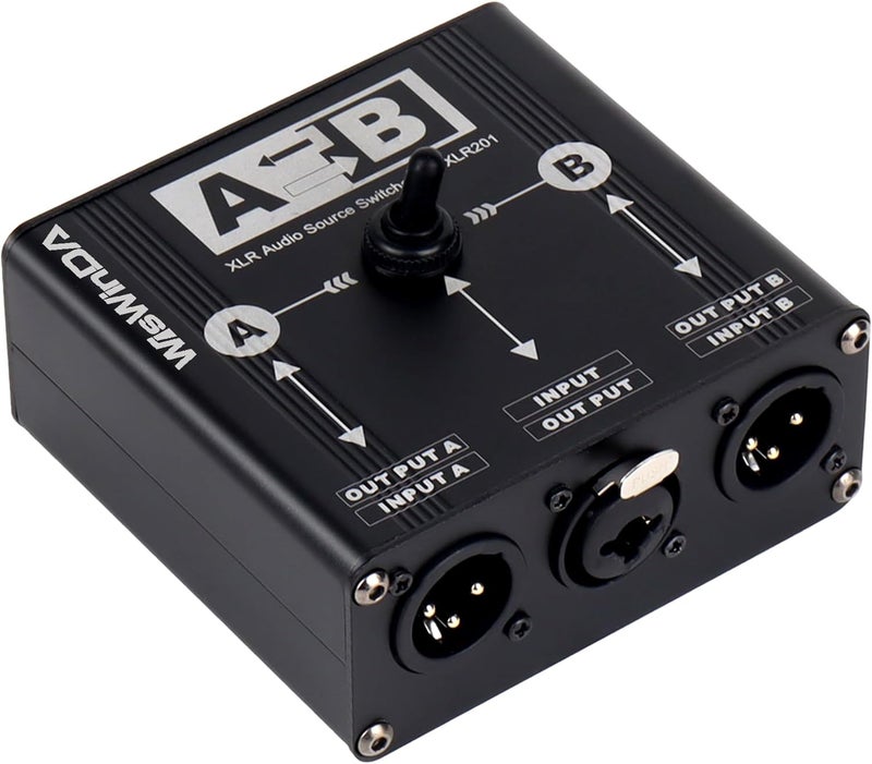 WisWinDa Pro XLR Passive A/B Switch Box Reversible Operation Design Balanced Audio Converter 2 Channel HiFi Stereo Audio Selector No Loss Switching Aluminum Shell (XLR A/B Swtich Box (F-2M)) - Image 1